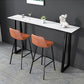 Black and Metal Base Table Rectangle Industrial Sintered Stone Bar Table Clearhalo 'Bar Furniture' 'Bar Tables' 'bar_tables' 'furn' 'furn_bar_tables' 'Furniture' 'Kitchen & Dining Furniture' 6206745