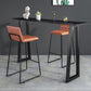 Black and Metal Base Table Rectangle Industrial Sintered Stone Bar Table Clearhalo 'Bar Furniture' 'Bar Tables' 'bar_tables' 'furn' 'furn_bar_tables' 'Furniture' 'Kitchen & Dining Furniture' 6206748