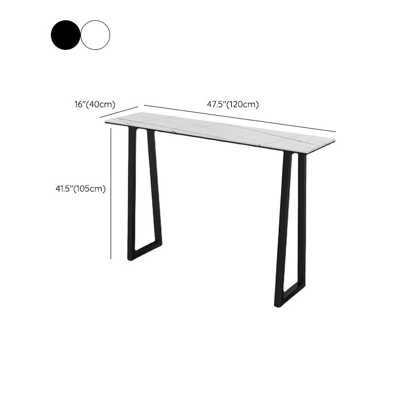 Black and Metal Base Table Rectangle Industrial Sintered Stone Bar Table Clearhalo 'Bar Furniture' 'Bar Tables' 'bar_tables' 'furn' 'furn_bar_tables' 'Furniture' 'Kitchen & Dining Furniture' 6206750