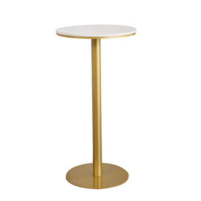 Glam Pub Height Dining Table Stone and White Bar Table for Living Room 21.7"L x 21.7"W x 41.3"H Without Chairs Clearhalo 'Bar Furniture' 'Bar Tables' 'bar_tables' 'furn' 'furn_bar_tables' 'Furniture' 'Kitchen & Dining Furniture' 6206754