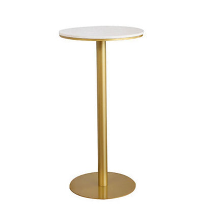 Glam Pub Height Dining Table Stone and White Bar Table for Living Room 21.7"L x 21.7"W x 41.3"H Without Chairs Clearhalo 'Bar Furniture' 'Bar Tables' 'bar_tables' 'furn' 'furn_bar_tables' 'Furniture' 'Kitchen & Dining Furniture' 6206754