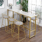 Glam Pub Height Dining Table Stone and White Bar Table for Living Room 63"L x 15.7"W x 41.3"H Without Chairs Clearhalo 'Bar Furniture' 'Bar Tables' 'bar_tables' 'furn' 'furn_bar_tables' 'Furniture' 'Kitchen & Dining Furniture' 6206758