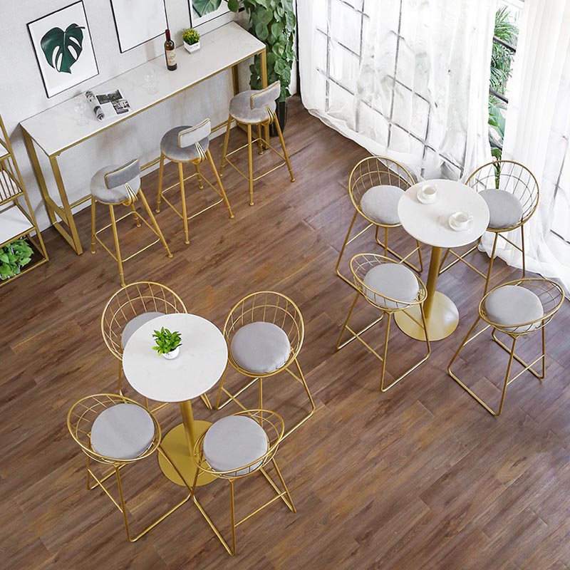 Glam Pub Height Dining Table Stone and White Bar Table for Living Room Clearhalo 'Bar Furniture' 'Bar Tables' 'bar_tables' 'furn' 'furn_bar_tables' 'Furniture' 'Kitchen & Dining Furniture' 6206759