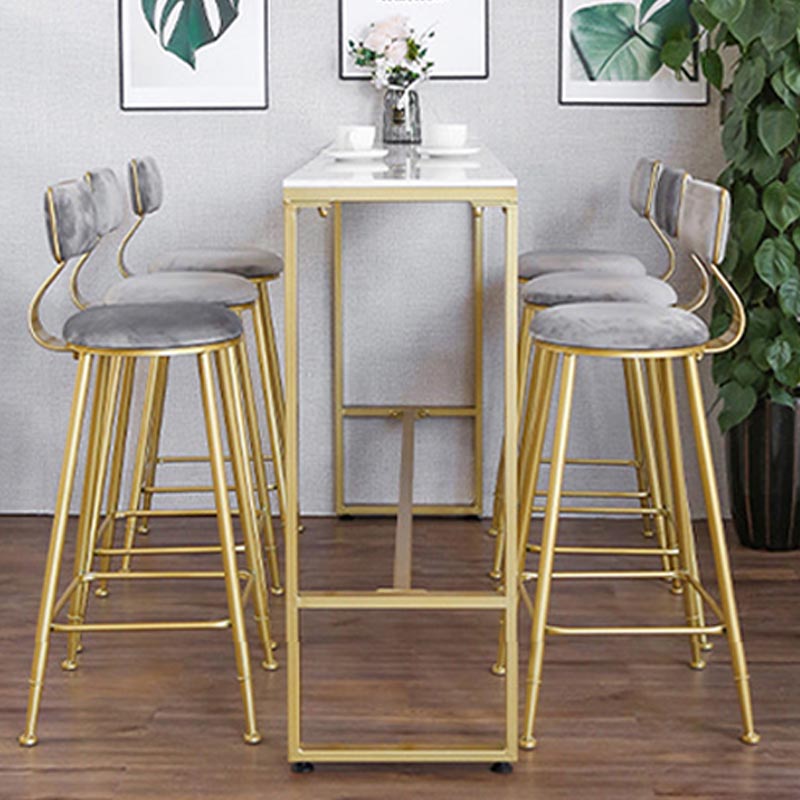 Glam Pub Height Dining Table Stone and White Bar Table for Living Room Clearhalo 'Bar Furniture' 'Bar Tables' 'bar_tables' 'furn' 'furn_bar_tables' 'Furniture' 'Kitchen & Dining Furniture' 6206765