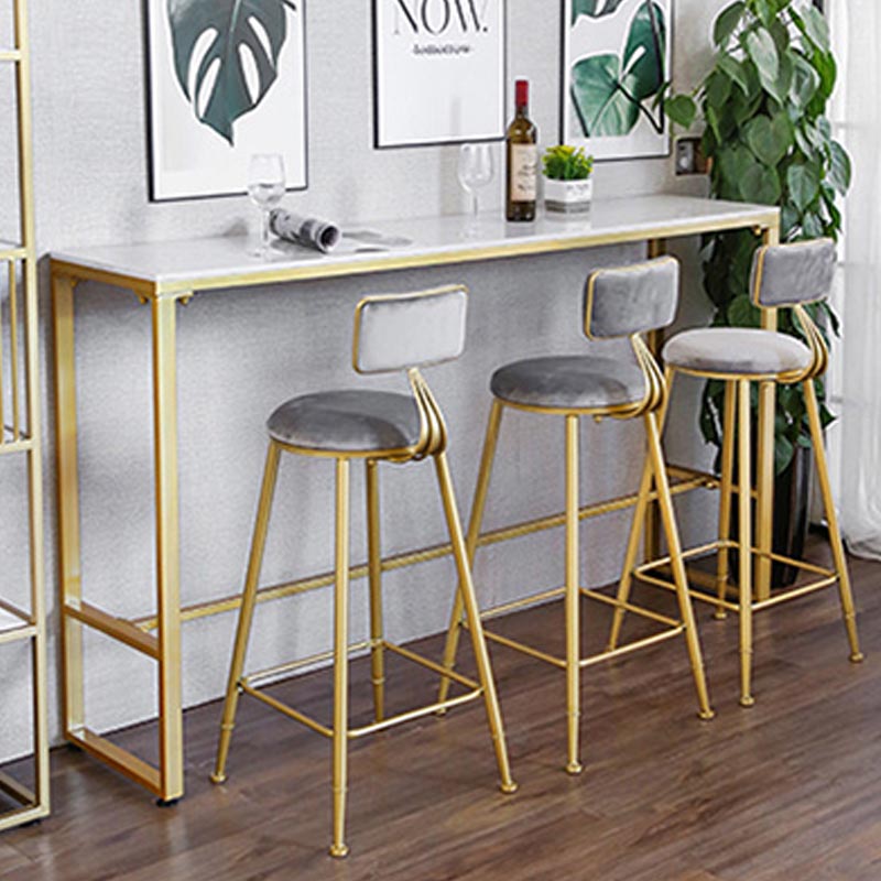Glam Pub Height Dining Table Stone and White Bar Table for Living Room Clearhalo 'Bar Furniture' 'Bar Tables' 'bar_tables' 'furn' 'furn_bar_tables' 'Furniture' 'Kitchen & Dining Furniture' 6206766