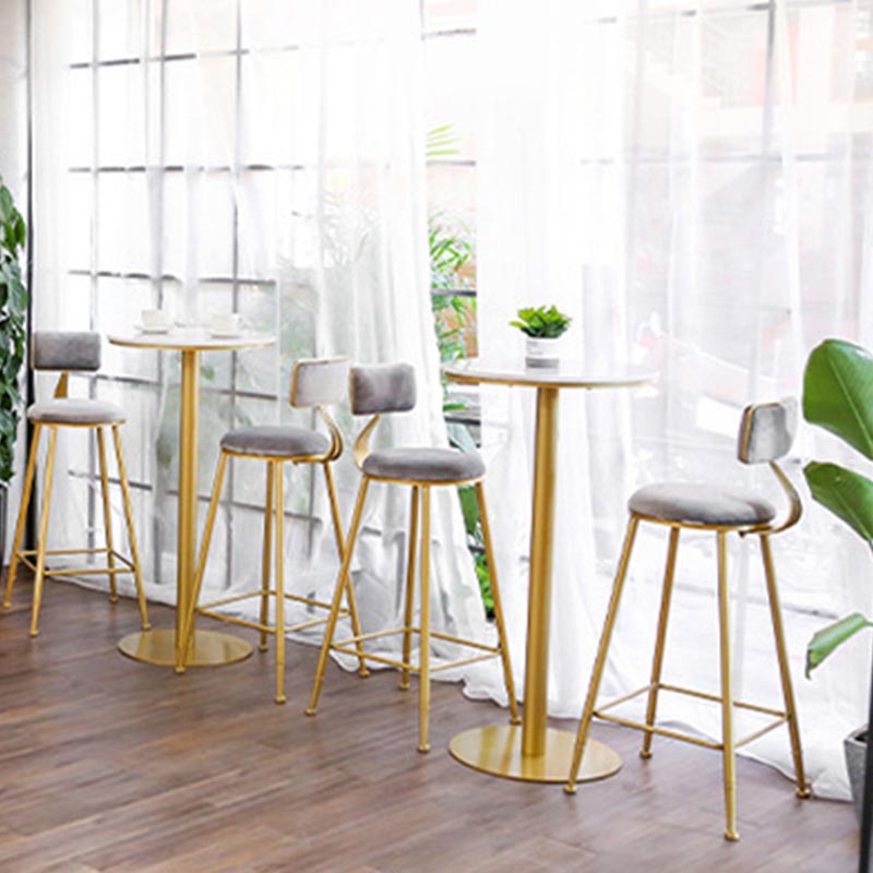 Glam Pub Height Dining Table Stone and White Bar Table for Living Room Clearhalo 'Bar Furniture' 'Bar Tables' 'bar_tables' 'furn' 'furn_bar_tables' 'Furniture' 'Kitchen & Dining Furniture' 6206768