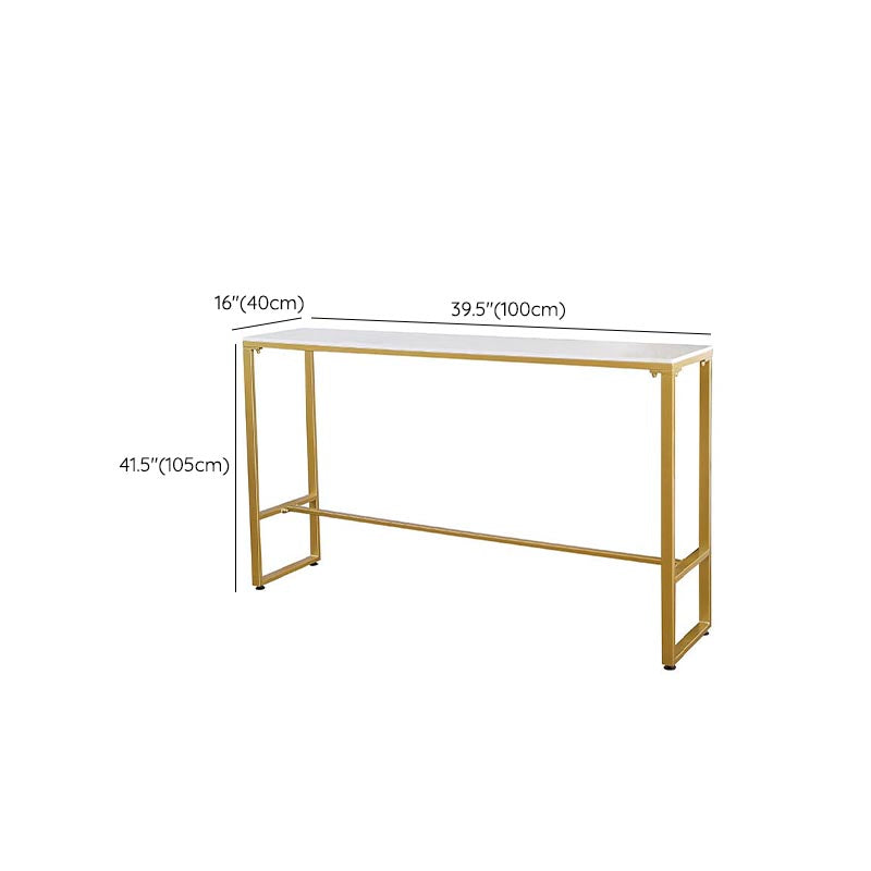Glam Pub Height Dining Table Stone and White Bar Table for Living Room Clearhalo 'Bar Furniture' 'Bar Tables' 'bar_tables' 'furn' 'furn_bar_tables' 'Furniture' 'Kitchen & Dining Furniture' 6206774