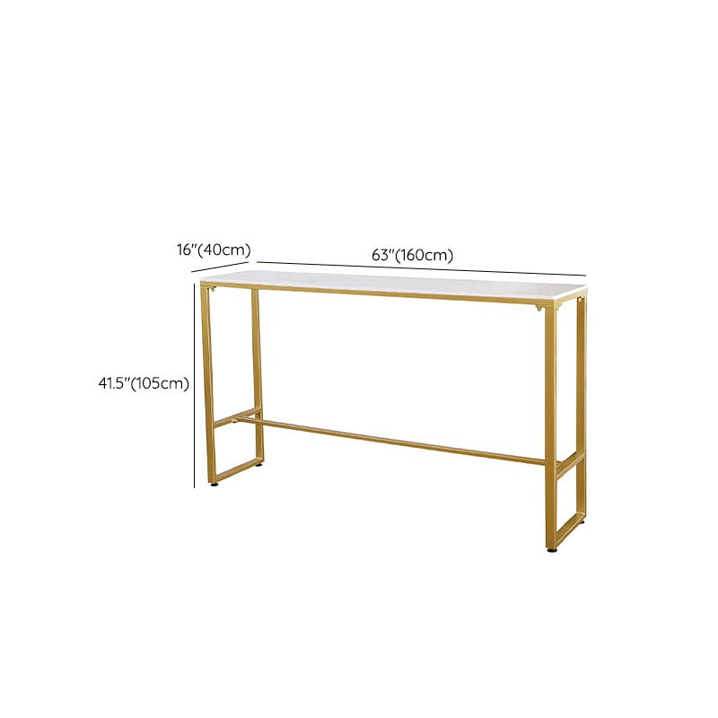 Glam Pub Height Dining Table Stone and White Bar Table for Living Room Clearhalo 'Bar Furniture' 'Bar Tables' 'bar_tables' 'furn' 'furn_bar_tables' 'Furniture' 'Kitchen & Dining Furniture' 6206776