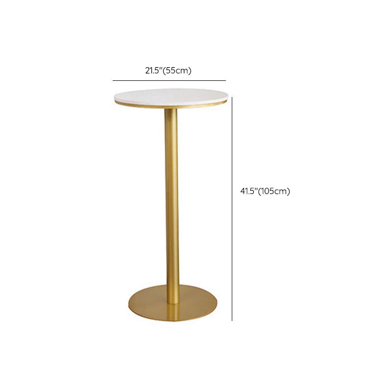 Glam Pub Height Dining Table Stone and White Bar Table for Living Room Clearhalo 'Bar Furniture' 'Bar Tables' 'bar_tables' 'furn' 'furn_bar_tables' 'Furniture' 'Kitchen & Dining Furniture' 6206782