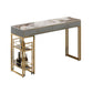 Rectangle Top Table Pub Height Dining Table with Gold Base for Bar Grey Without Chairs Clearhalo 'Bar Furniture' 'Bar Tables' 'bar_tables' 'furn' 'furn_bar_tables' 'Furniture' 'Kitchen & Dining Furniture' 6206785
