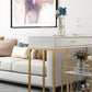 Rectangle Top Table Pub Height Dining Table with Gold Base for Bar Clearhalo 'Bar Furniture' 'Bar Tables' 'bar_tables' 'furn' 'furn_bar_tables' 'Furniture' 'Kitchen & Dining Furniture' 6206792