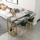 Rectangle Top Table Pub Height Dining Table with Gold Base for Bar Clearhalo 'Bar Furniture' 'Bar Tables' 'bar_tables' 'furn' 'furn_bar_tables' 'Furniture' 'Kitchen & Dining Furniture' 6206796