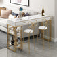Rectangle Top Table Pub Height Dining Table with Gold Base for Bar Clearhalo 'Bar Furniture' 'Bar Tables' 'bar_tables' 'furn' 'furn_bar_tables' 'Furniture' 'Kitchen & Dining Furniture' 6206797