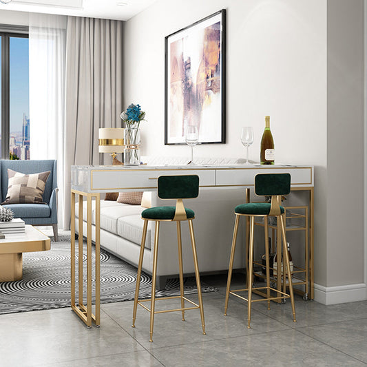 Tavolo da tavola rettangolo tavolo da pranzo altezza altezza con base d'oro per bar