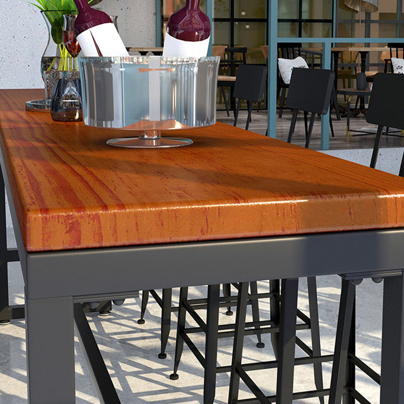 Trestle Base Dining Table Rectangle Brown Solid Wood Bar Table for Kitchen Living Room Clearhalo 'Bar Furniture' 'Bar Tables' 'bar_tables' 'furn' 'furn_bar_tables' 'Furniture' 'Kitchen & Dining Furniture' 6206812