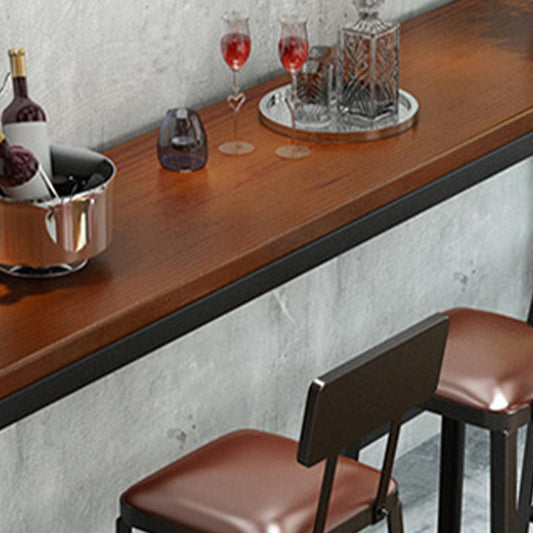 Tavolo da pranzo a base di cavalletto rettangolo tavolo da bar in legno massiccio marrone per soggiorno da cucina