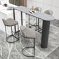 Mesa de bar de piedra sinterizada moderna, mesa de comedor con base metálica para cocina y sala de estar