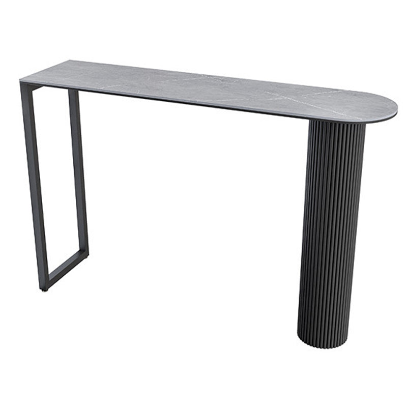 Mesa de bar de piedra sinterizada moderna, mesa de comedor con base metálica para cocina y sala de estar