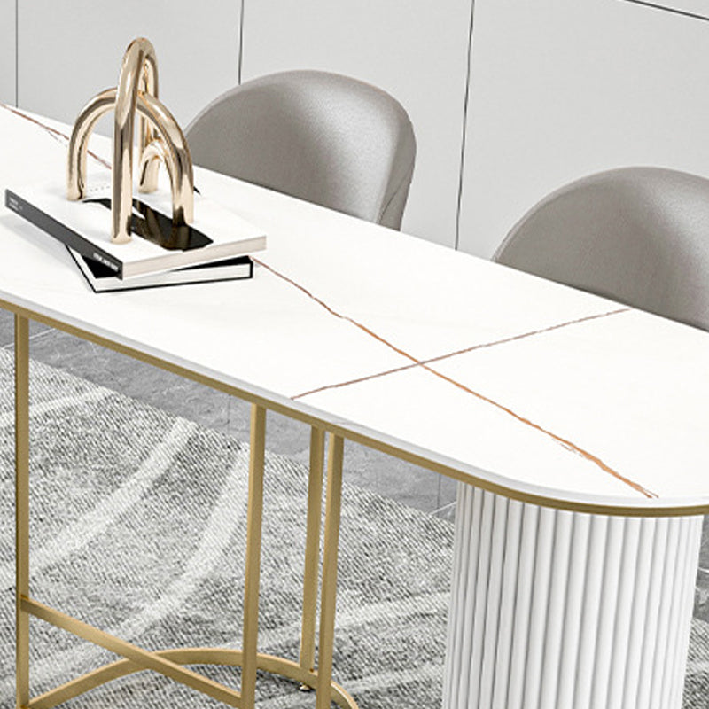 Mesa de bar de piedra sinterizada moderna, mesa de comedor con base metálica para cocina y sala de estar