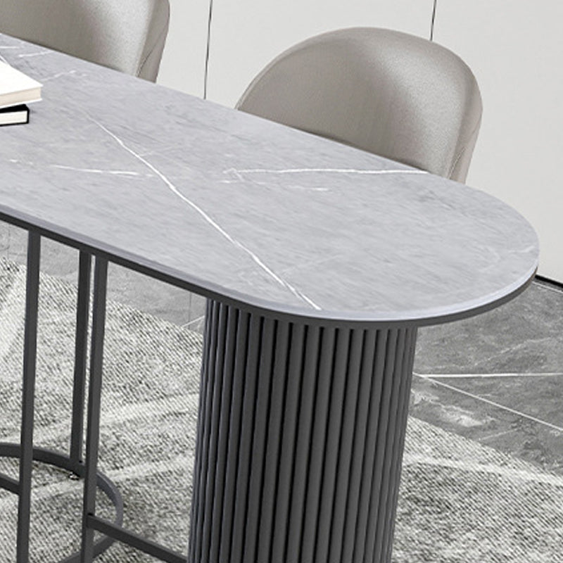 Mesa de bar de piedra sinterizada moderna, mesa de comedor con base metálica para cocina y sala de estar
