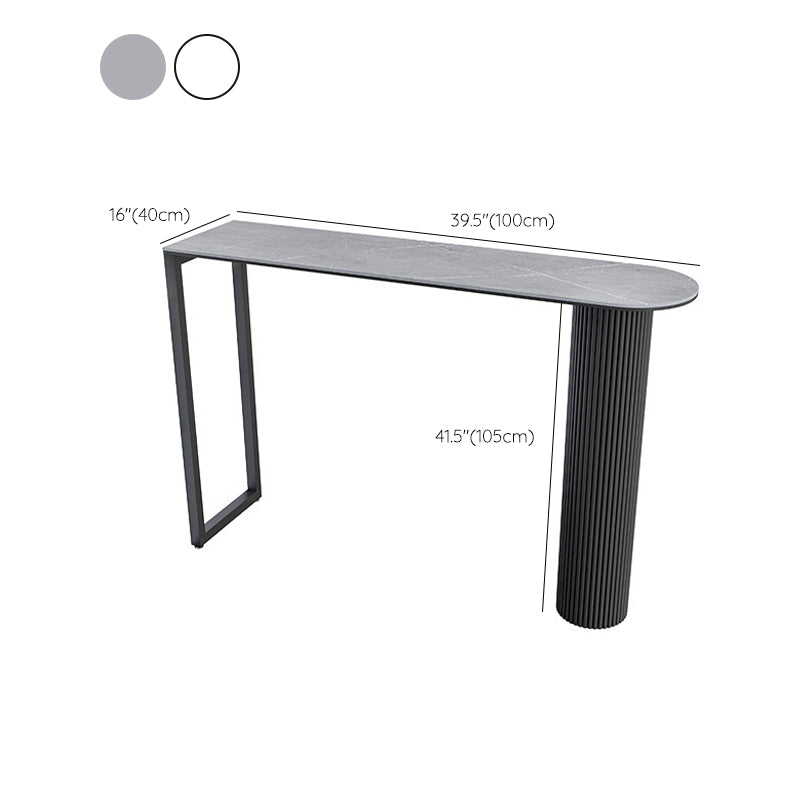 Mesa de bar de piedra sinterizada moderna, mesa de comedor con base metálica para cocina y sala de estar