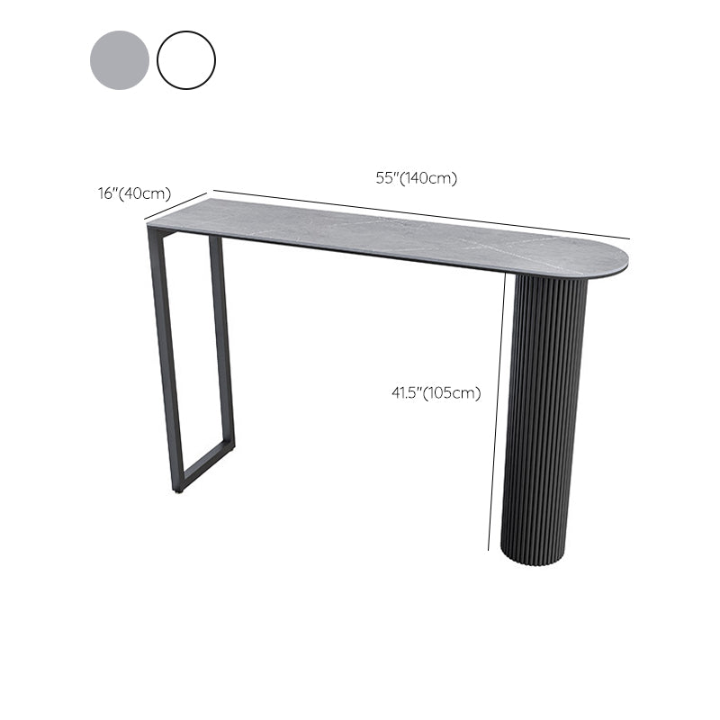 Mesa de bar de piedra sinterizada moderna, mesa de comedor con base metálica para cocina y sala de estar