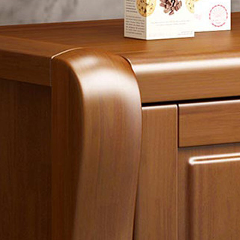 Soporte de madera moderno para TV, consola de almacenamiento abierto, soporte multimedia para TV con puertas para sala de estar