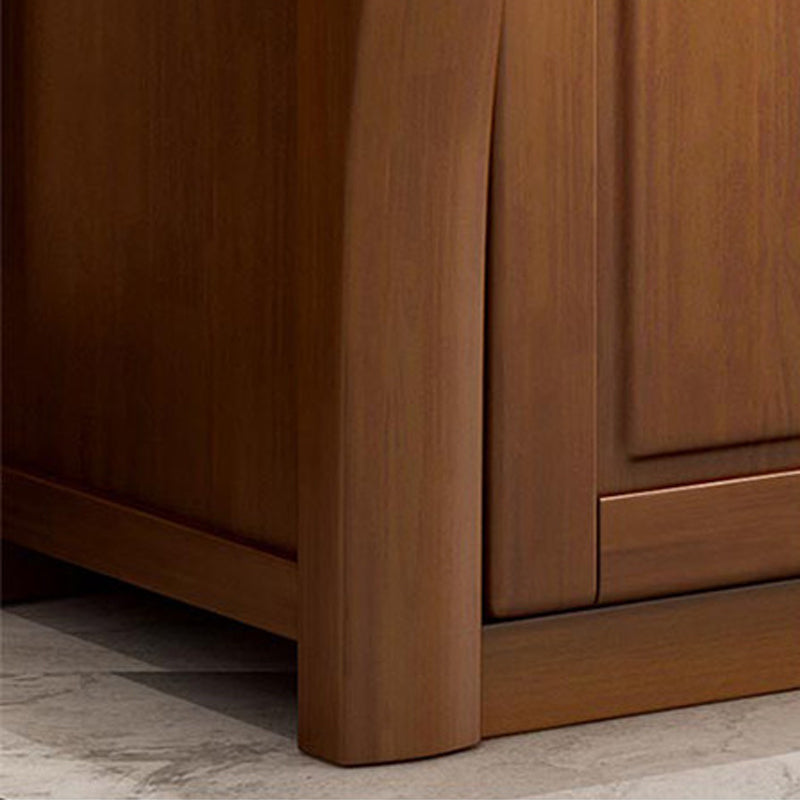 Soporte de madera moderno para TV, consola de almacenamiento abierto, soporte multimedia para TV con puertas para sala de estar