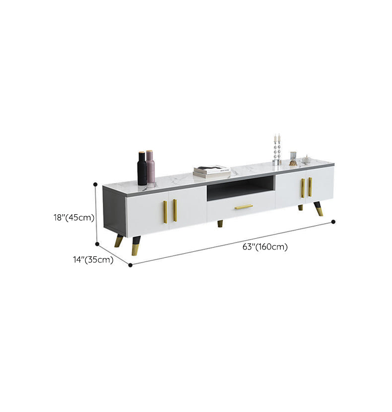 14" W Modern TV Media Stand Open Shelving TV Media Console with Drawers Clearhalo 'furn' 'furn_tv_stands_entertainment_centers' 'Furniture' 'Living Room Furniture' 'TV Stands & Entertainment Centers' 'TV Stands & Media Storage Furniture' 'tv_stands_entertainment_centers' 6207021