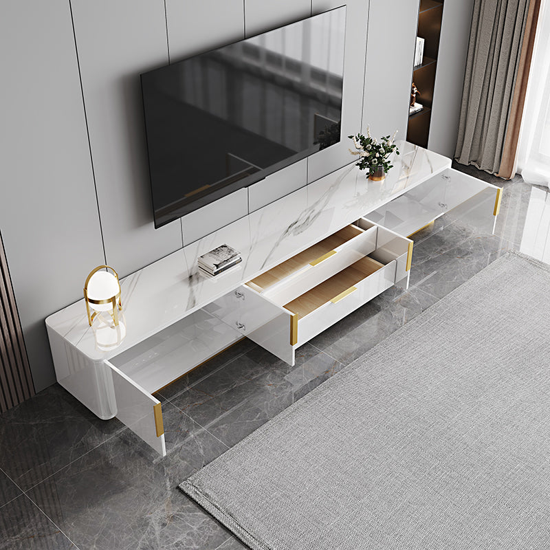 Console multimediale per TV Glam da 16" W, contenitore chiuso, console multimediale per TV con cassetti
