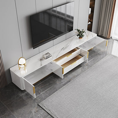 Console multimediale per TV Glam da 16" W, contenitore chiuso, console multimediale per TV con cassetti