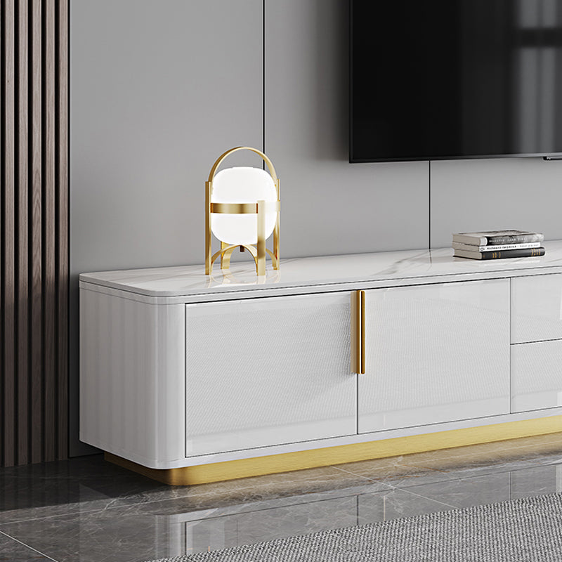 Console multimediale per TV Glam da 16" W, contenitore chiuso, console multimediale per TV con cassetti