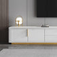 Console multimediale per TV Glam da 16" W, contenitore chiuso, console multimediale per TV con cassetti