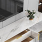 Console multimediale per TV Glam da 16" W, contenitore chiuso, console multimediale per TV con cassetti
