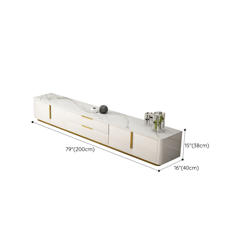 Console multimediale per TV Glam da 16" W, contenitore chiuso, console multimediale per TV con cassetti