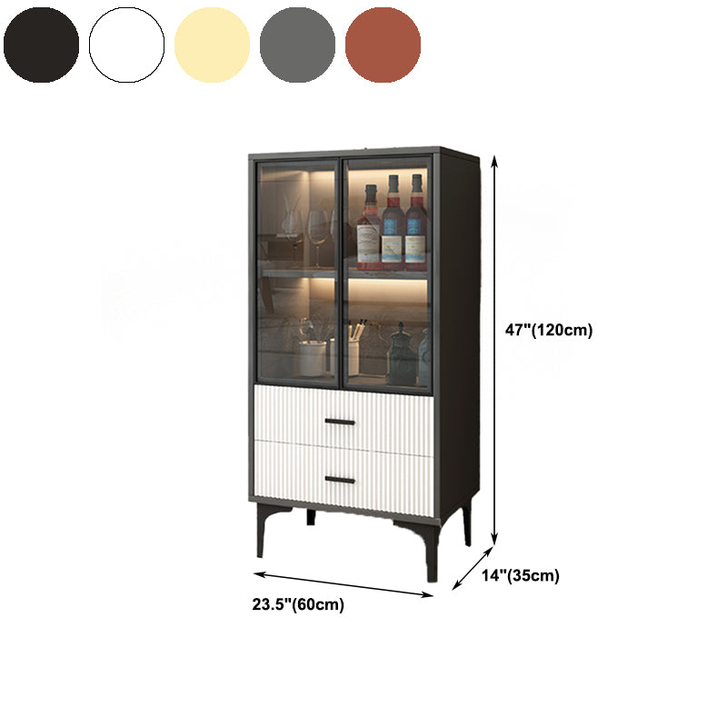 Modern Display Cabinet Faux Wood Storage Cabinet with Glass Doors for Living Room Clearhalo 'Display & China Cabinets' 'display_china_cabinets' 'furn' 'furn_display_china_cabinets' 'Furniture' 'Kitchen & Dining Furniture' 6207180