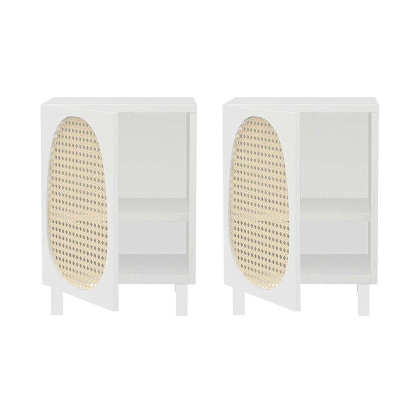 Contemporary Wood Accent Table Nightstand 21.65" Tall Bedside Cabinet