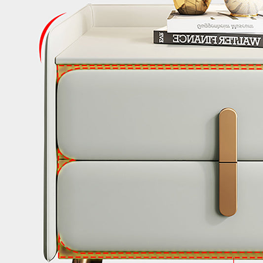 Moderne Schubladen Aufbewahrung Nachtschrank Kiefer und Kunstleder Nachttisch für Schlafzimmer
