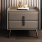 Modern Drawer Storage Bedside Cabinet Pine and Faux Leather Night Table for Bedroom