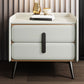 Modern Drawer Storage Bedside Cabinet Pine and Faux Leather Night Table for Bedroom
