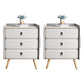 Solid Wood Bedside Cabinet Modern Bed Nightstand with 3 Drawers White 2 Piece Set Clearhalo 'Bedroom Furniture' 'furn' 'furn_night_stand' 'Furniture' 'night_stand' 'Nightstands' 6207470