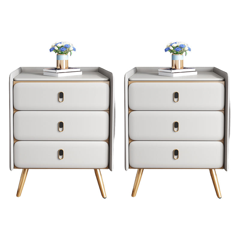 Solid Wood Bedside Cabinet Modern Bed Nightstand with 3 Drawers White 2 Piece Set Clearhalo 'Bedroom Furniture' 'furn' 'furn_night_stand' 'Furniture' 'night_stand' 'Nightstands' 6207470