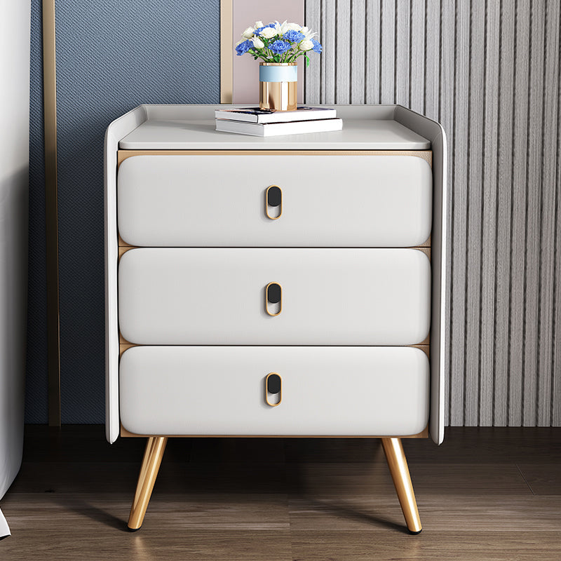 Solid Wood Bedside Cabinet Modern Bed Nightstand with 3 Drawers White 1 Piece Clearhalo 'Bedroom Furniture' 'furn' 'furn_night_stand' 'Furniture' 'night_stand' 'Nightstands' 6207471