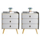 Solid Wood Bedside Cabinet Modern Bed Nightstand with 3 Drawers Gray-White 2 Piece Set Clearhalo 'Bedroom Furniture' 'furn' 'furn_night_stand' 'Furniture' 'night_stand' 'Nightstands' 6207478