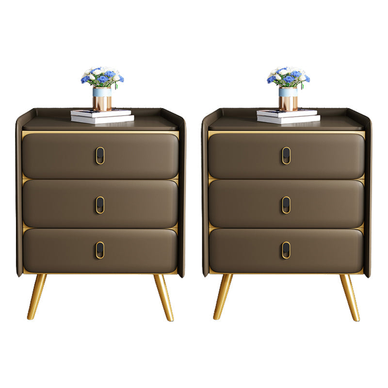 Solid Wood Bedside Cabinet Modern Bed Nightstand with 3 Drawers Dark Brown 2 Piece Set Clearhalo 'Bedroom Furniture' 'furn' 'furn_night_stand' 'Furniture' 'night_stand' 'Nightstands' 6207480