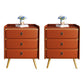 Solid Wood Bedside Cabinet Modern Bed Nightstand with 3 Drawers Orange 2 Piece Set Clearhalo 'Bedroom Furniture' 'furn' 'furn_night_stand' 'Furniture' 'night_stand' 'Nightstands' 6207485