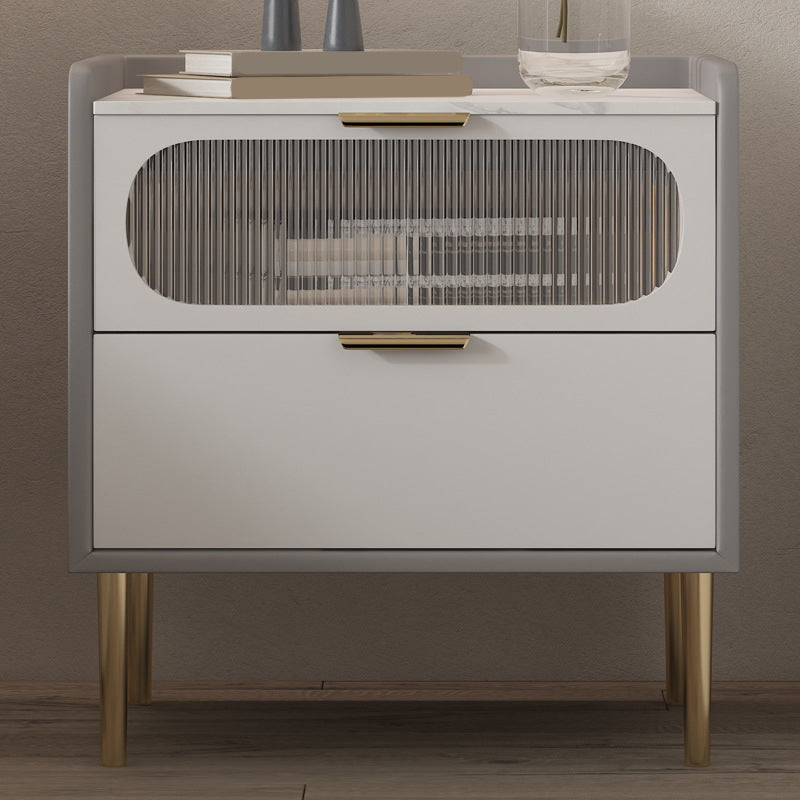 2 Drawers Night Table ,20.8" Tall Modern Solid Wood Nightstand Grey 1 Piece Clearhalo 'Bedroom Furniture' 'furn' 'furn_night_stand' 'Furniture' 'night_stand' 'Nightstands' 6207528