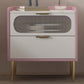 2 Drawers Night Table ,20.8" Tall Modern Solid Wood Nightstand Pink 1 Piece Clearhalo 'Bedroom Furniture' 'furn' 'furn_night_stand' 'Furniture' 'night_stand' 'Nightstands' 6207530