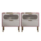 2 Drawers Night Table ,20.8" Tall Modern Solid Wood Nightstand Pink 2 Piece Set Clearhalo 'Bedroom Furniture' 'furn' 'furn_night_stand' 'Furniture' 'night_stand' 'Nightstands' 6207531