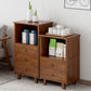 Contemporary Bedroom Wooden Storage Chest Vertical Chest in Brown with Drawers